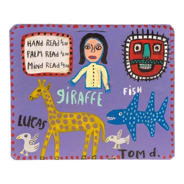 Palm Reader Tom Duimstra Outsider Art Painting For Sale