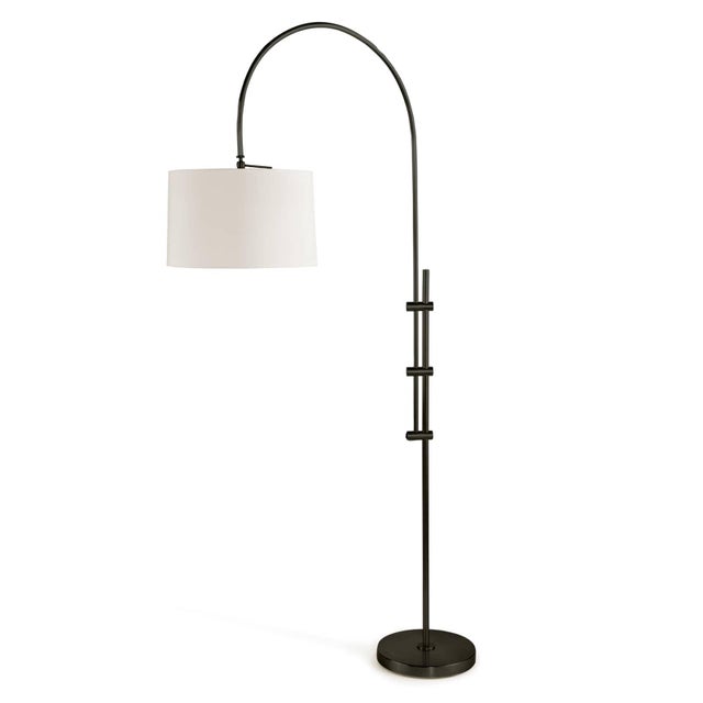 Regina Andrew Arc Steel Floor Lamp with Fabric Shade, Oil Rubbed Bronze For Sale In Detroit - Image 6 of 6