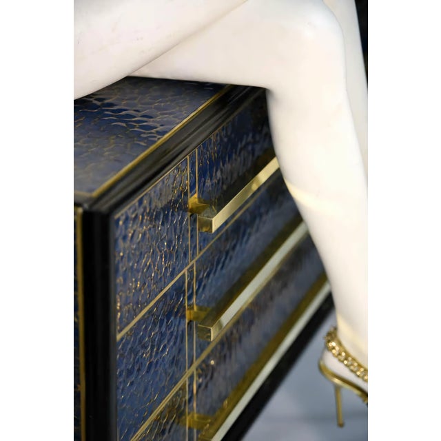 Chest of Drawers in Sapphire Blue Murano Glass from Justfurnituress SRL For Sale - Image 10 of 17