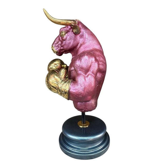 Boxer Bull Bust in Bronze For Sale - Image 4 of 5