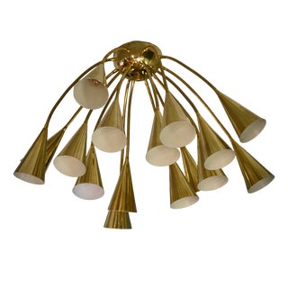 Sputnik Semi Spherical Brass Chandelier and Pendant, 1990s For Sale