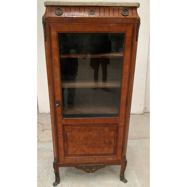 Louis XVI Style One-Door Display Cabinet For Sale - Image 14 of 14
