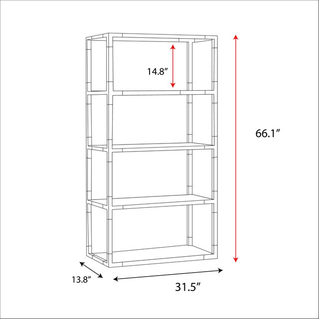 Gold Pasargad Home Mira Modern Glass Etagere Bookcase With Gold Accents & Acrylic Frame For Sale - Image 8 of 8