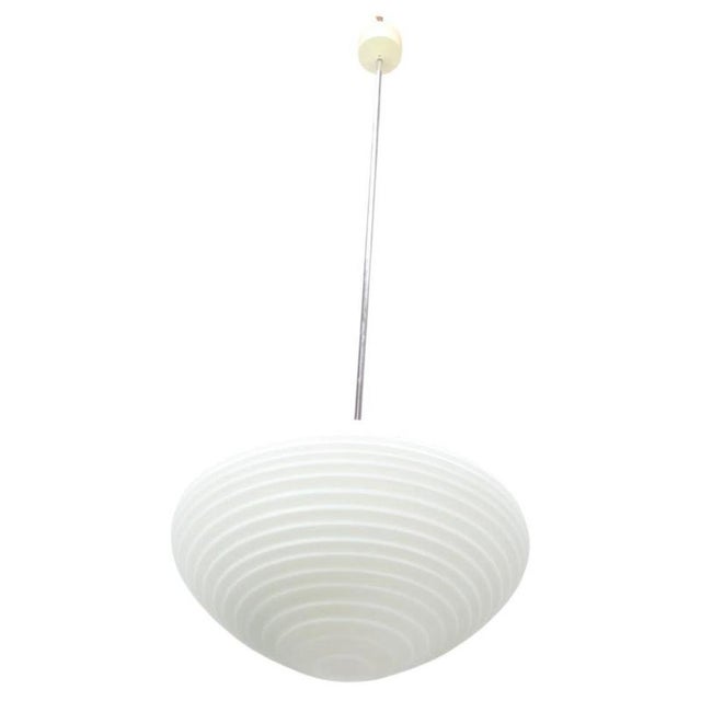 Large Mid-Century Czechoslovak Opaline Glass Pendant Lamp from Napako, 1970s For Sale - Image 13 of 13