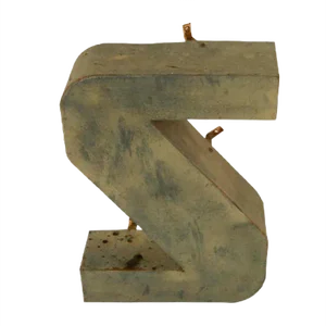 Italian Tin Letter S, 1970s