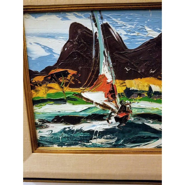 Paul Blain Henrie California Mid Century Seascape Oil on Canvas For Sale - Image 4 of 8