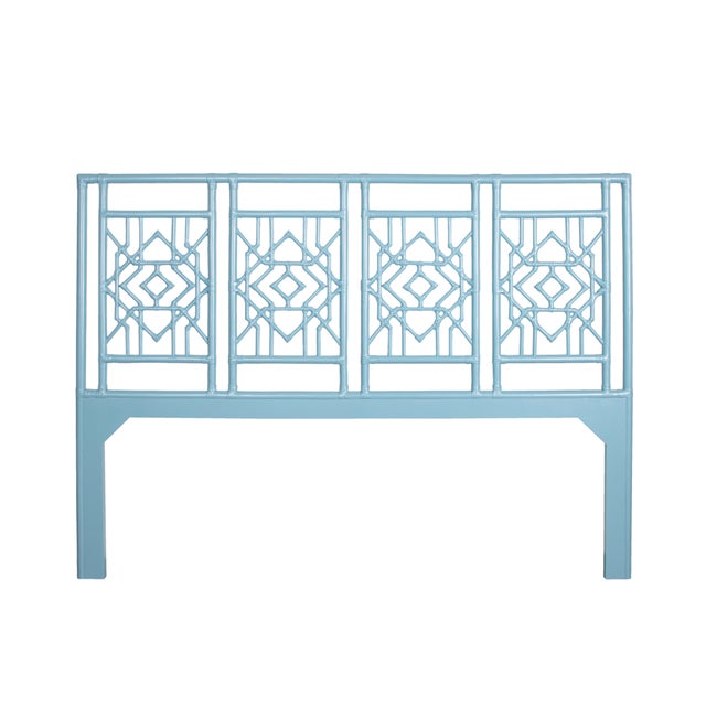 Coastal Tulum Platform Bed King, Pool Blue For Sale - Image 3 of 6