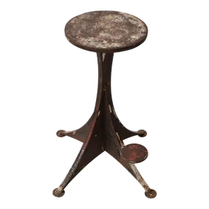 Vintage Art Deco Era Painted Iron Table With Splayed Legs, Circa 1930s-1940s