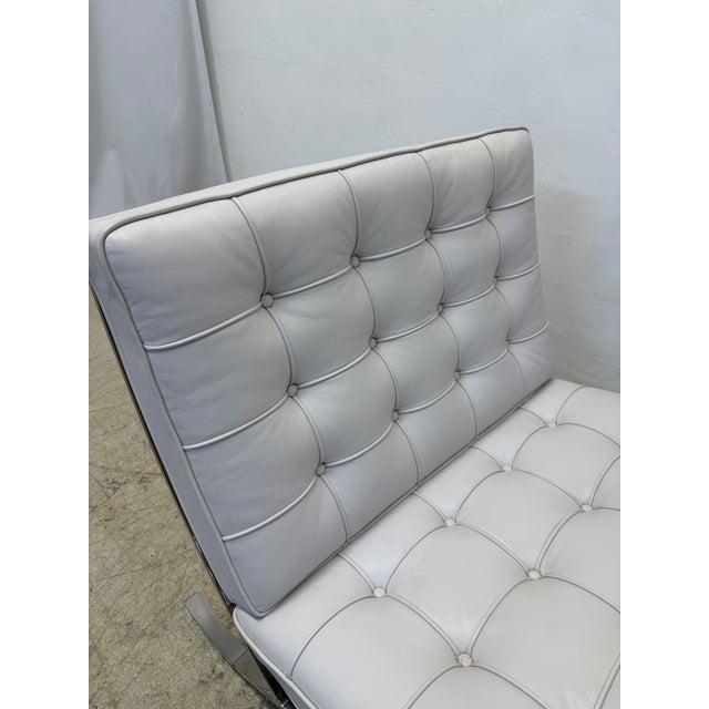 Ludwig Mies Van Der Rohe White Leather Barcelona Chairs for Knoll - A Pair For Sale - Image 13 of 17