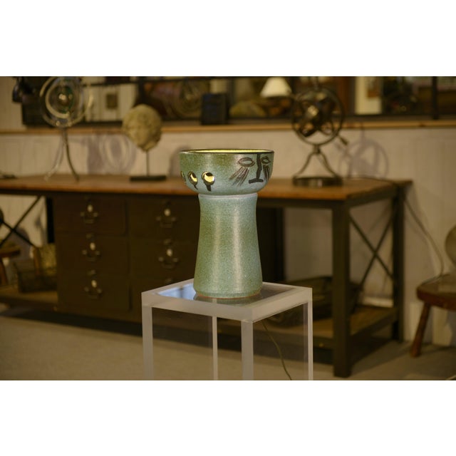 1980s Ceramic Table Lamp by Guillerme et Chambron, 1980s For Sale - Image 5 of 8