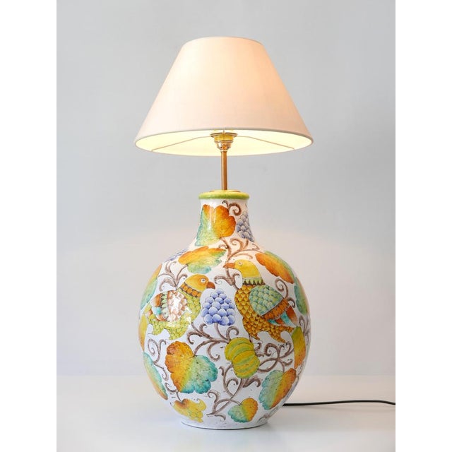 Large, rare and beautiful mid-century modern table lamp. Designed and manufactured by romano innocenti, 1960s. Signed....