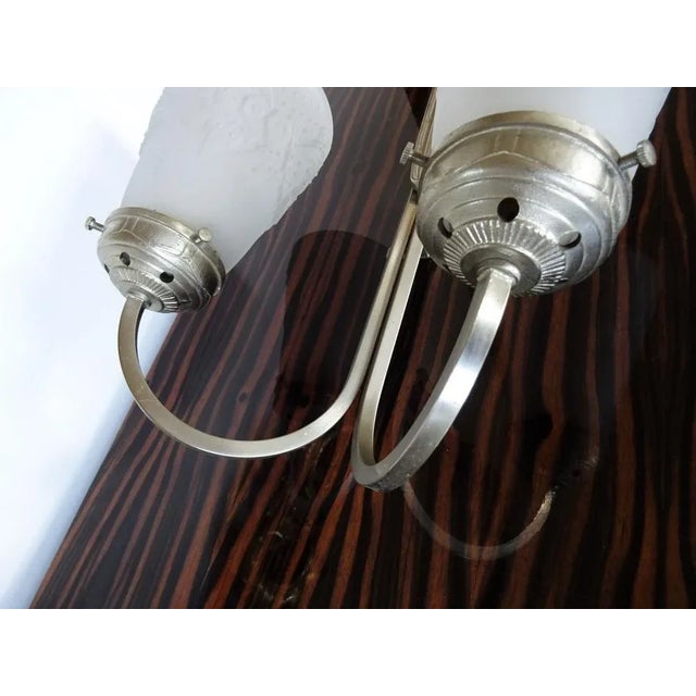 Silver Art Deco Wall Lamps from Muller Frères, Luneville, 1920s, Set of 2 For Sale - Image 8 of 13