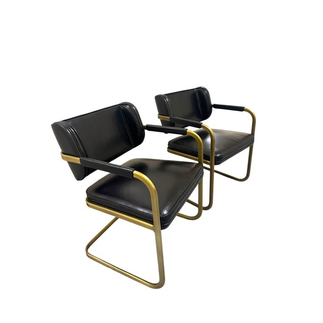 Pair of Industry West Jimmy Cooper Buffalo Leather Armchairs For Sale In New York - Image 6 of 16