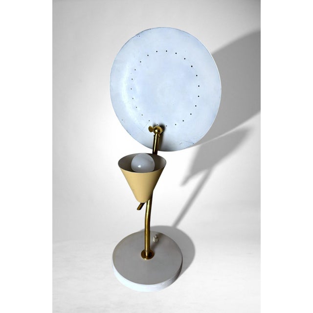 Mid 20th Century Italian Adjustable Table Lamp in Metal and Brass For Sale - Image 9 of 18
