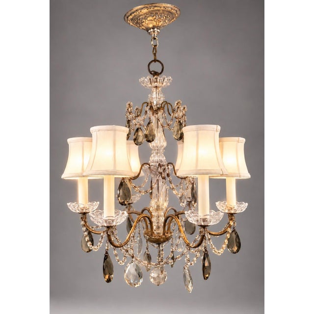 Glass Early 19th Century French Bronze and Crystal Chandelier For Sale - Image 7 of 8