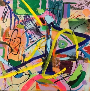 “AS102623” Contemporary Abstract Painting on Stretched Canvas