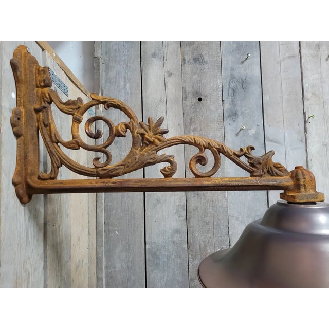 Rusty Copper Cast Iron Outdoor Lamp Light For Sale - Image 4 of 6