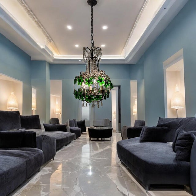 Green Murano Flower Pendant, 1950s For Sale - Image 7 of 18