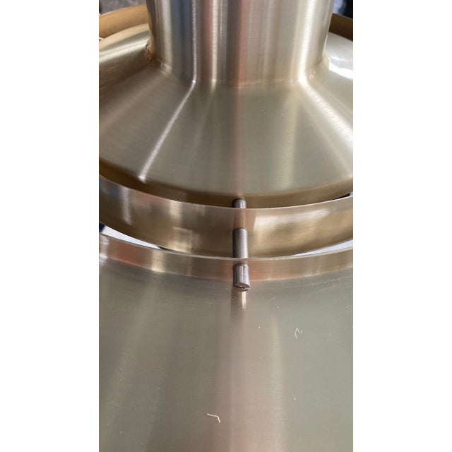 Vintage Danish P376 Pendant Lamp by Jørgen Kastholm & Preben Fabricius for Nordisk Solar, 1960s – Large 28" Brushed Brass Aluminum For Sale - Image 9 of 18