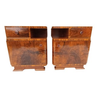 Bedside Tables by Jindřich Halabala for Up Závody, 1940s, Set of 2 For Sale