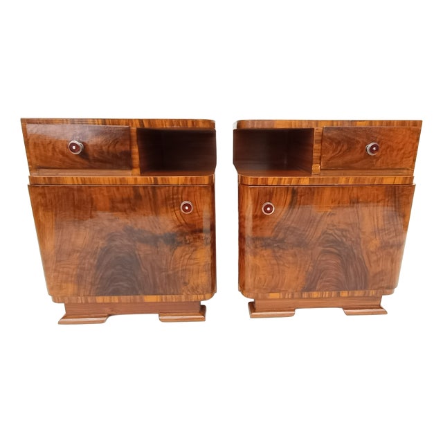 Bedside Tables by Jindřich Halabala for Up Závody, 1940s, Set of 2 For Sale