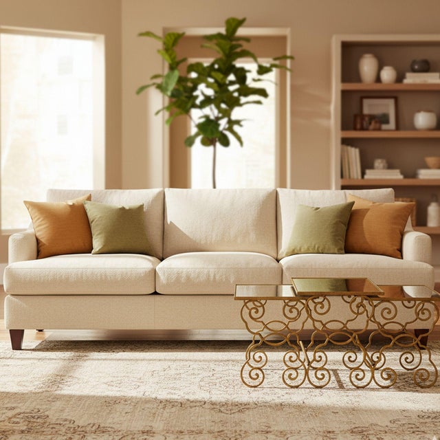 FRENCH GILDED IRON SET OF THREE NESTING TABLES Circa 1950s | with mirrored glass tops 19 1/2" H x 24 1/2" W x 16" D 18...