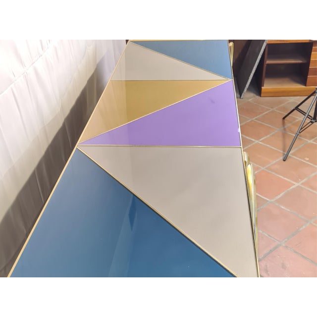 Glass Murano Sideboard in Glass and Brass from Justfurnituress SRL For Sale - Image 7 of 9