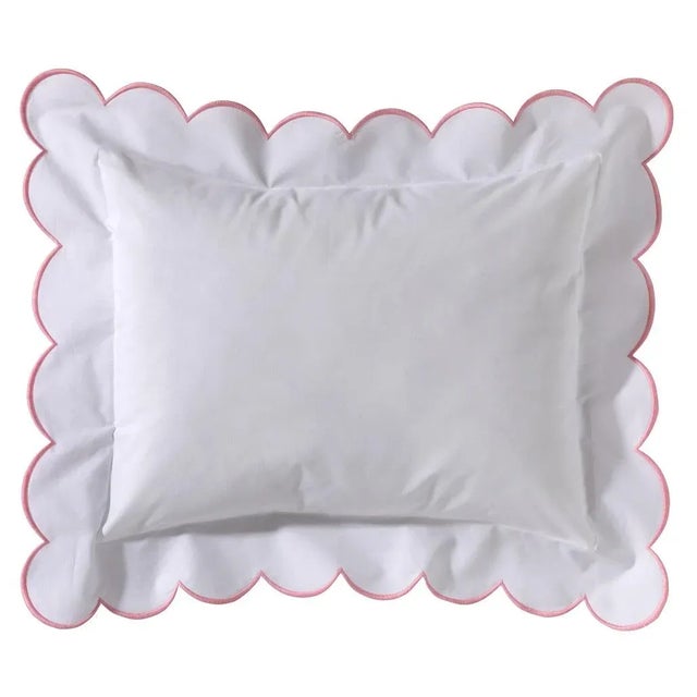 Made from soft, white, 100% Cotton Percale, with satin stitch trim, a scalloped flange and rear envelope opening for the...