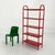 Postmodern Red Tubular Standing Shelf, 1980s For Sale - Image 3 of 8