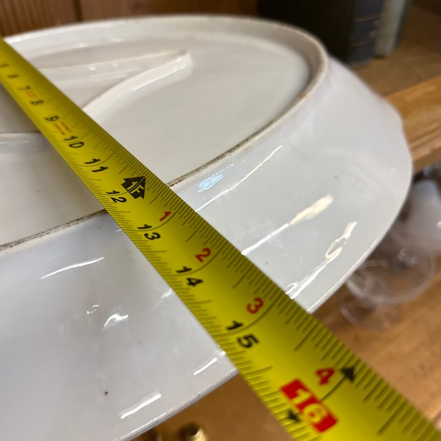 Off-white Antique Austrian Fish Platter Large For Sale - Image 8 of 12