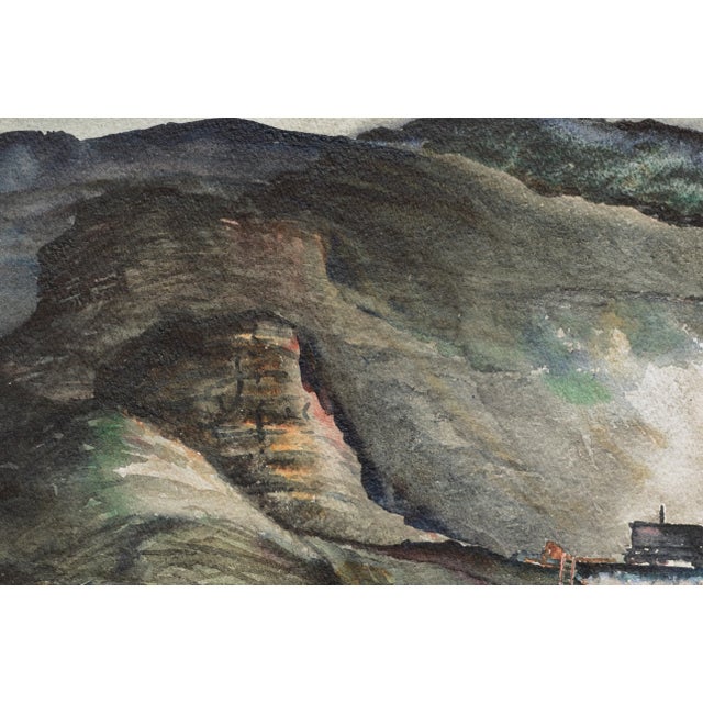 Impressionist Joseph Yeager "Nocturnal Industrial Landscape" Impressionist Watercolor Circa 1940s-1950s For Sale - Image 3 of 7