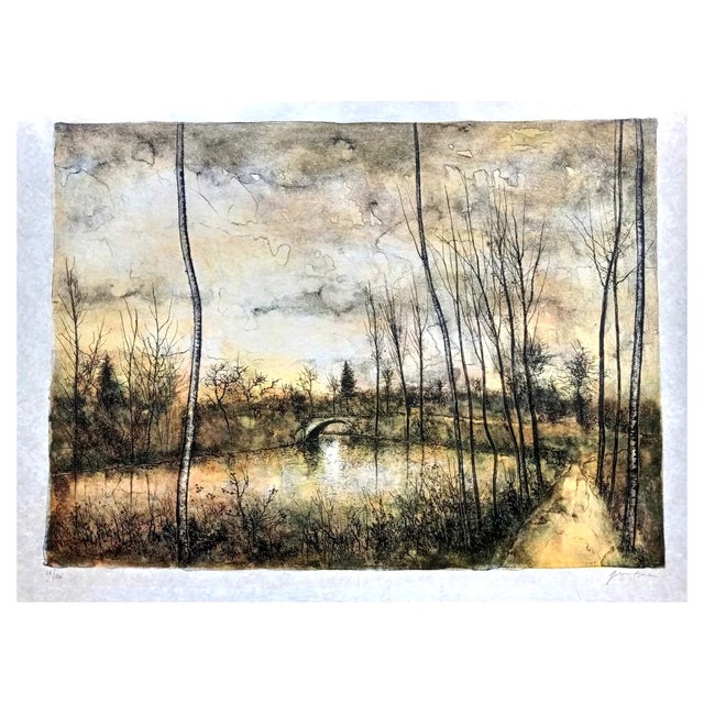 Bernard Gantner, The Bridge, Handsigned Lithograph on Japan Paper, 1970s For Sale