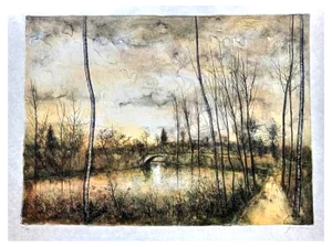 Bernard Gantner, The Bridge, Handsigned Lithograph on Japan Paper, 1970s