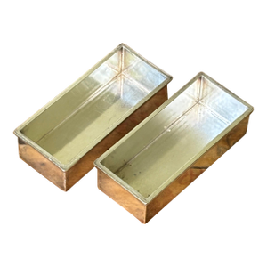 Vintage Desk Trays Heavy Silver-Plated Brass “Pair” 1970s Brazilian Meridional
