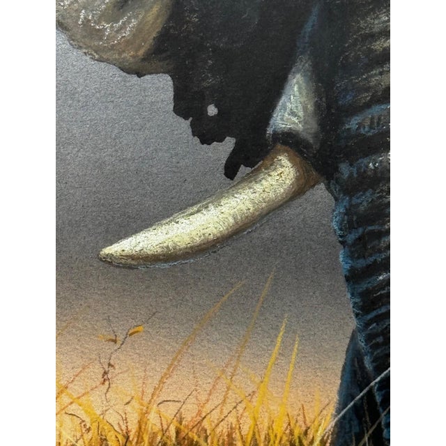 Peter Jepson (British, b.1936) African Bull Elephant at Letaba, Kruger National Park | Original Wildlife Painting c.1999 For Sale - Image 4 of 18
