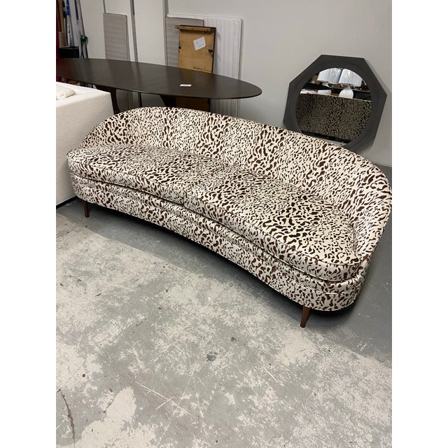1950s Mid Century Sofa Recovered in Animal Print Fabric For Sale - Image 11 of 11
