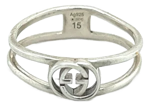 1990s Gucci Estate Ladies Ring Size 7 Sterling Silver, Size 7