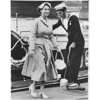 1954 Queen Elizabeth and Sailor Photograph For Sale