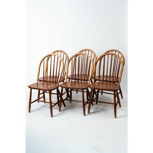 Windsor Teak Dining Chairs by Erik Ole Jørgensen for Tarm Stole Møbelfabrik, 1960s, Set of 6 For Sale - Image 4 of 8