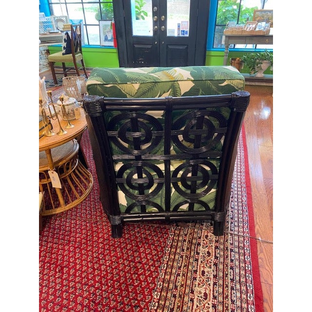 Wood Vintage Pair Black Rattan Chairs For Sale - Image 7 of 9