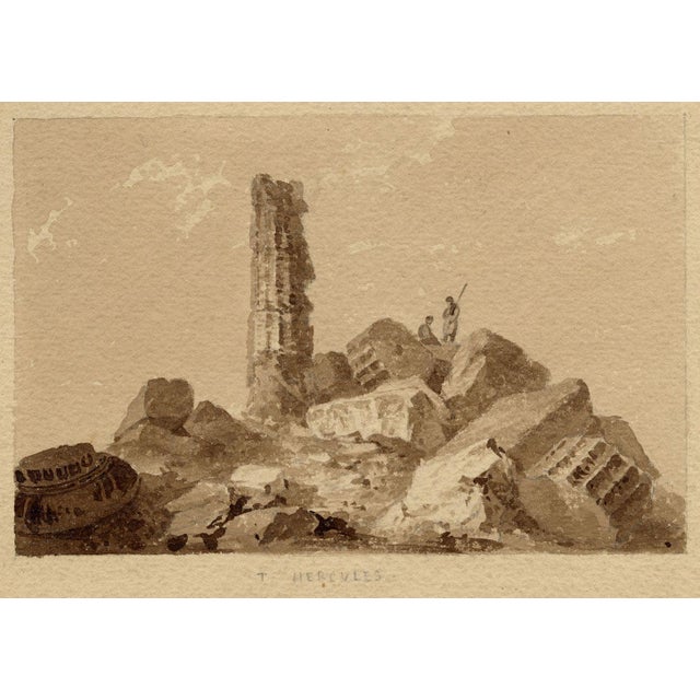William Page, Temple of Hercules, Sicily, Watercolour For Sale - Image 9 of 9