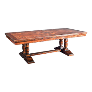 Italian Walnut Extension Dining Table With Inlay