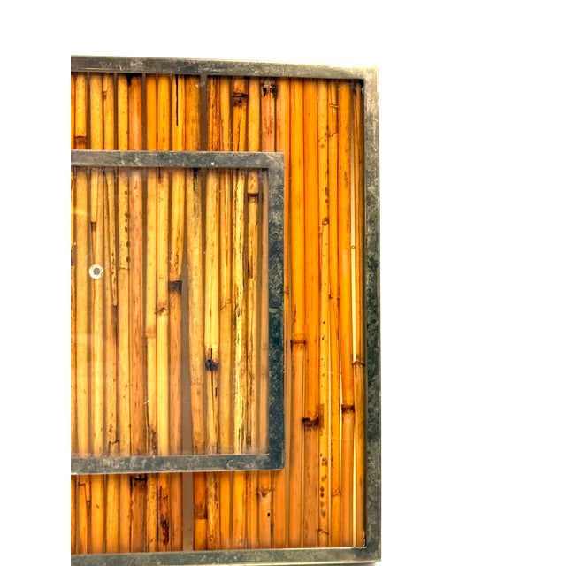 Hollywood Regency Bamboo and Brass Picture Frame, Italy, 1970s For Sale - Image 11 of 14