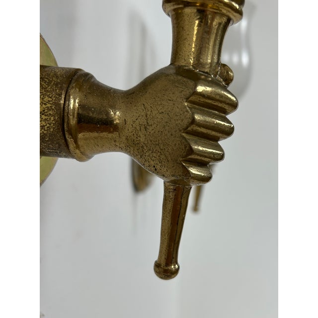 Gold Wall Lights in Brass and Opaline Glass from Maison Jansen, France, 1960, Set of 2 For Sale - Image 8 of 10