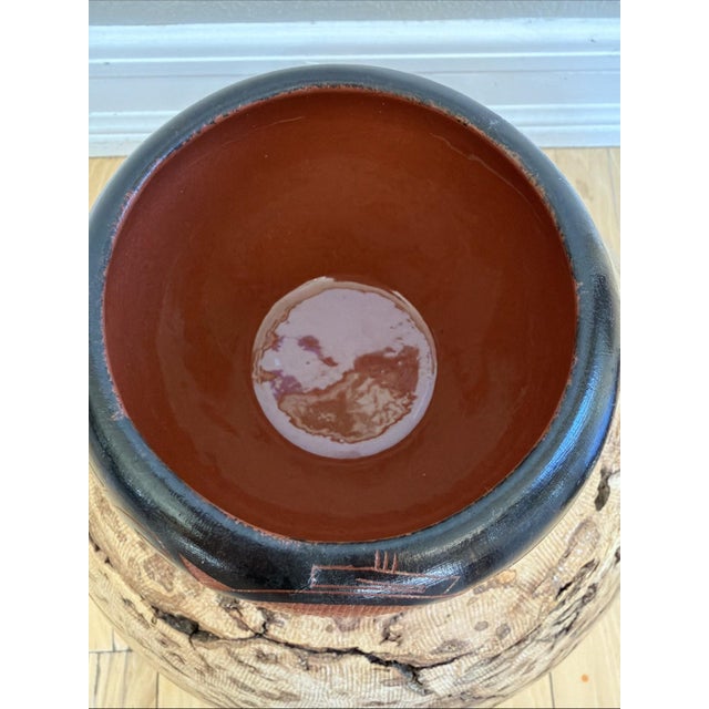 Native American Signed Navajo Pottery Bowl Bear Design Mitchell B Native American Art For Sale - Image 3 of 5