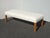 Modern Modern White Bed Side Bench With Brown Legs & Designer Fabric For Sale - Image 3 of 12