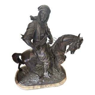 Mid 20th Century Antoine-Louis Barye Cavalier Arabe Horseman For Sale