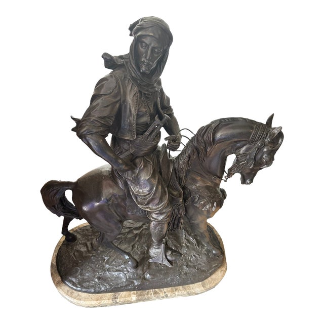 Mid 20th Century Antoine-Louis Barye Cavalier Arabe Horseman For Sale