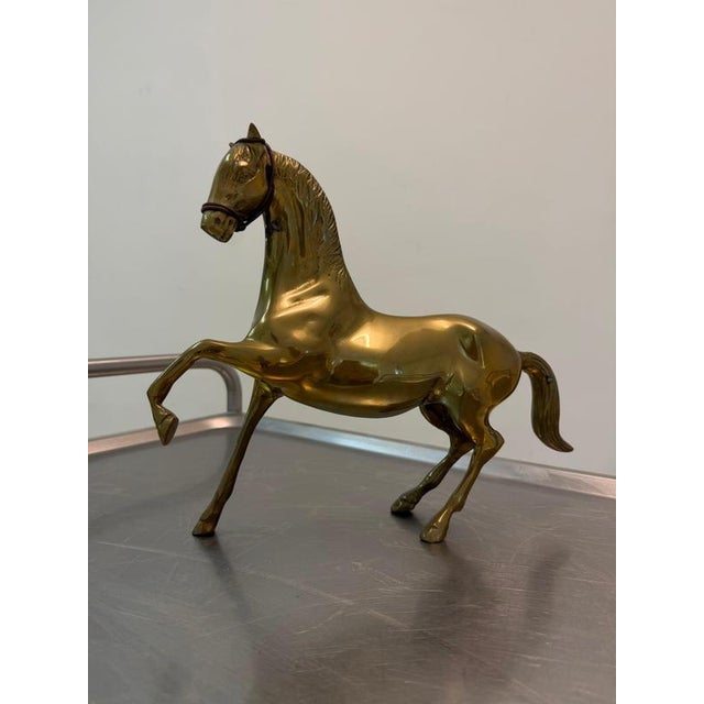 Large Vintage Brass Horse For Sale - Image 11 of 11