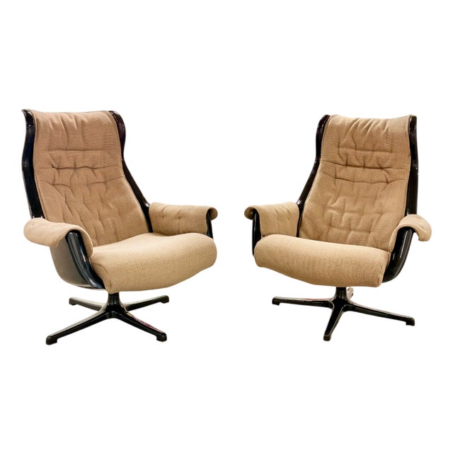 Vintage Lounge Chairs by Svensson Sandstrom for Dux, 1968, Set of 2 For Sale